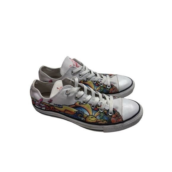 Rare Converse + Drew Brophy Art White Colorful Low Top Limited Edition Sneakers - Picture 8 of 10